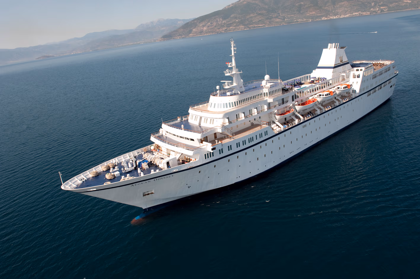 Cruise ship on the Adriatic and Aegean seas
